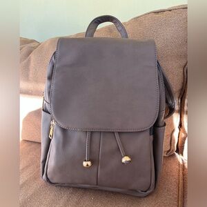 Women's Brown Faux Leather  Backpack